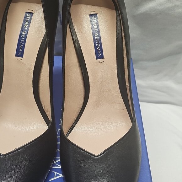 Stuart Weitzman ANNY 105 Black Dress Nappa Heels - Picture 5 of 13